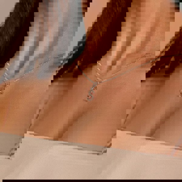 Say It With Dainty Block Initial Necklace - Sterling Silver