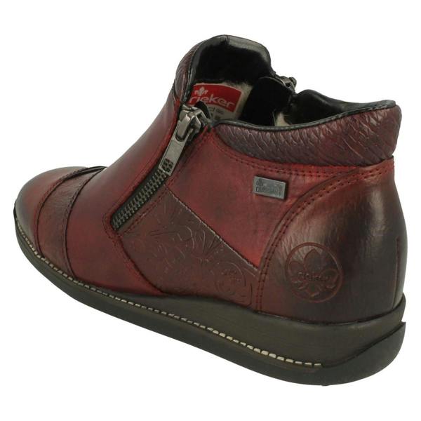 Rieker Ladies Rieker Floral Detailed Wedge Heeled Ankle Boots 44281