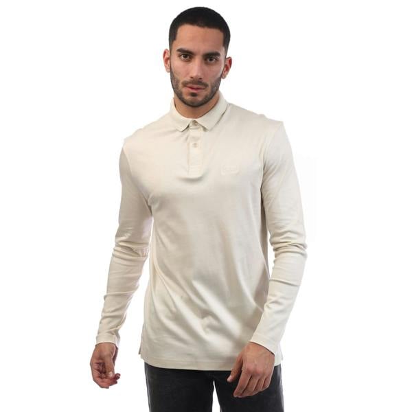 Boss Mens Pirol Long-Sleeved Polo Shirt - White