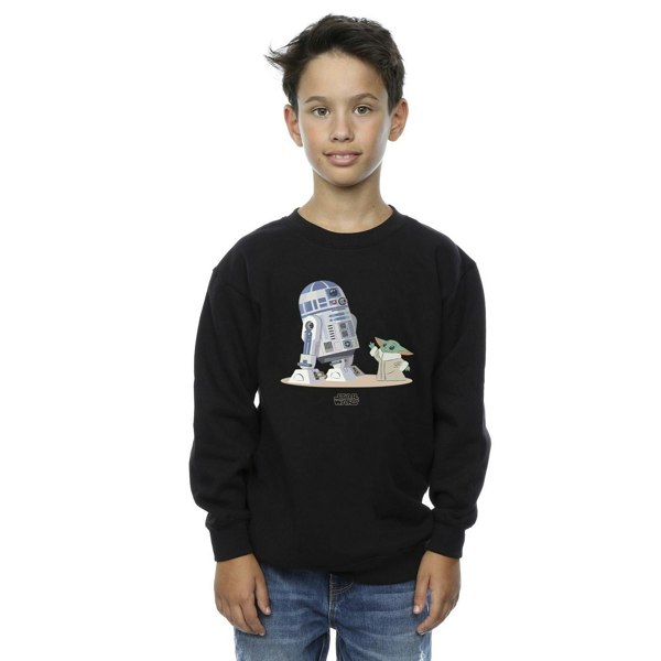 Star Wars Boys The Mandalorian R2D2 And Grogu Sweatshirt - Black