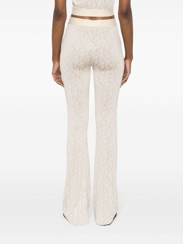 Palm Angels Monogram Jacquard Knitted Trousers Beige - Supplied FashionPALM ANGELS