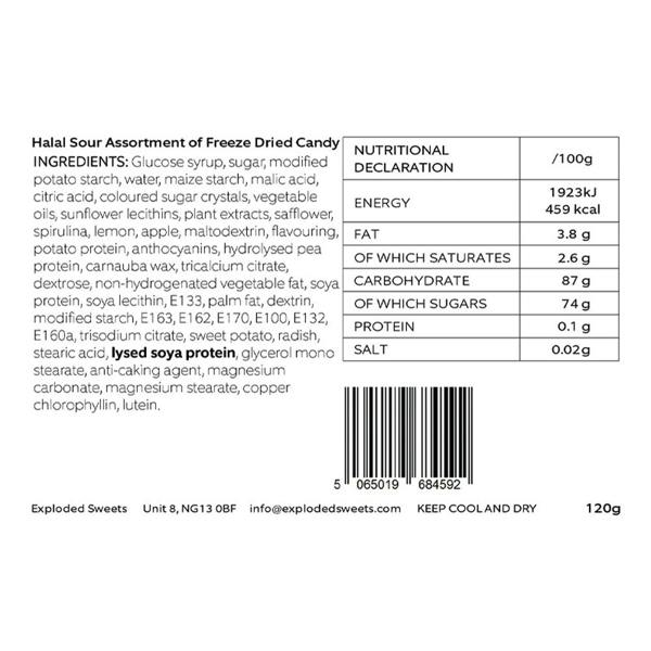 Exploded Sweets Freezie Bag - Halal Sour | Exploded Sweets | Freeze Dried Sweets UK
