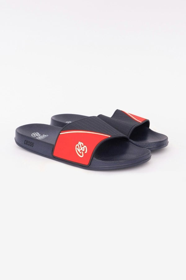 Crosshatch Ventamoore Sliders Navy/Red