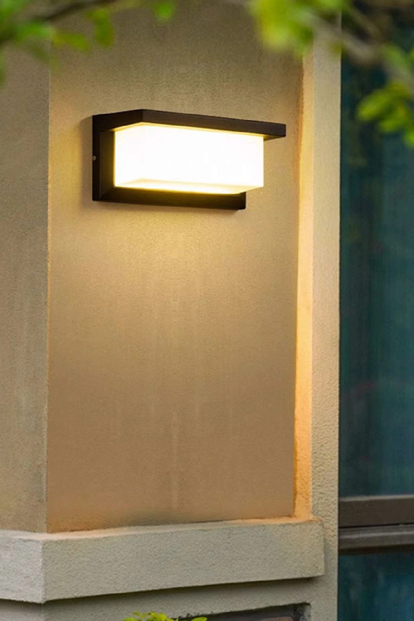 Living and Home Outdoor IP65 Waterproof Rectangular Wall LED Light