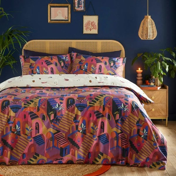 Furn Eivissa Abstract Duvet Cover Set - Magenta