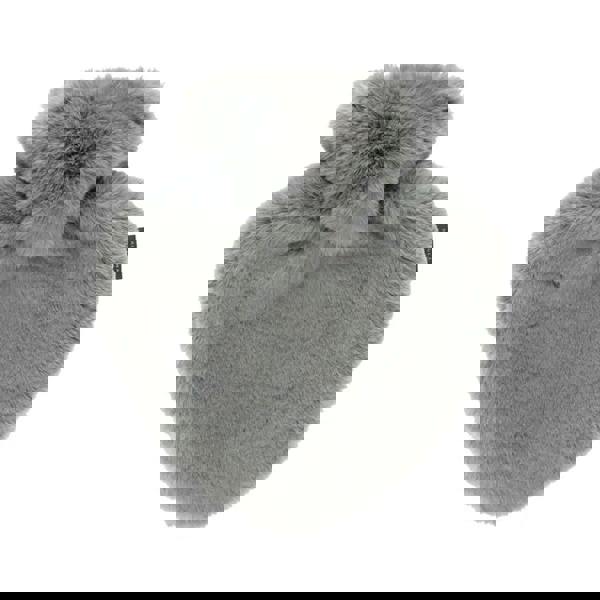 Soft gray Fashy heart hot water bottle with plush cover