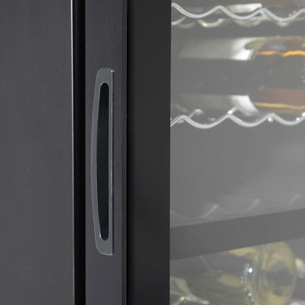 52 Bottle Dual Zone Freestanding Wine Cooler Fridge - LED Backlit BLACK & GLASS - LoopsDirect
