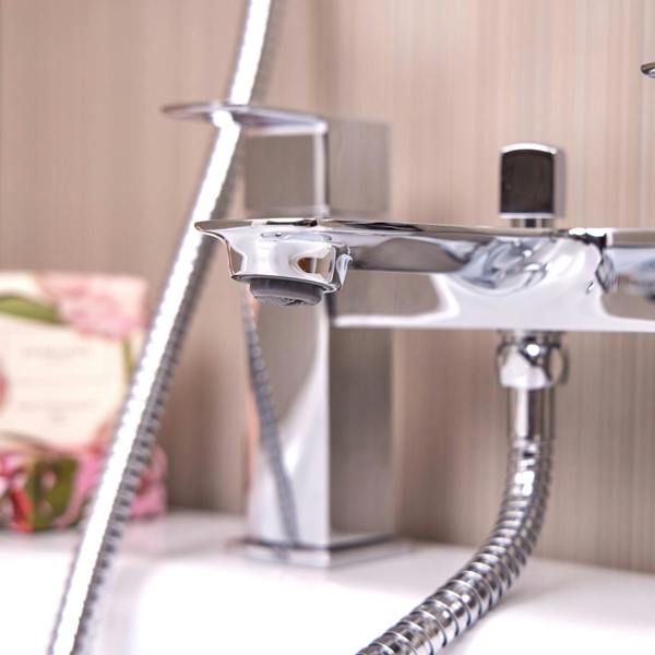 Flode Tarrekaise Bath Shower Mixer Tap - Polished Chrome Finish