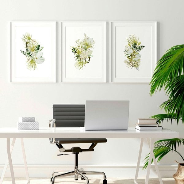 Office desk decor ideas | set of 3 wall art prints