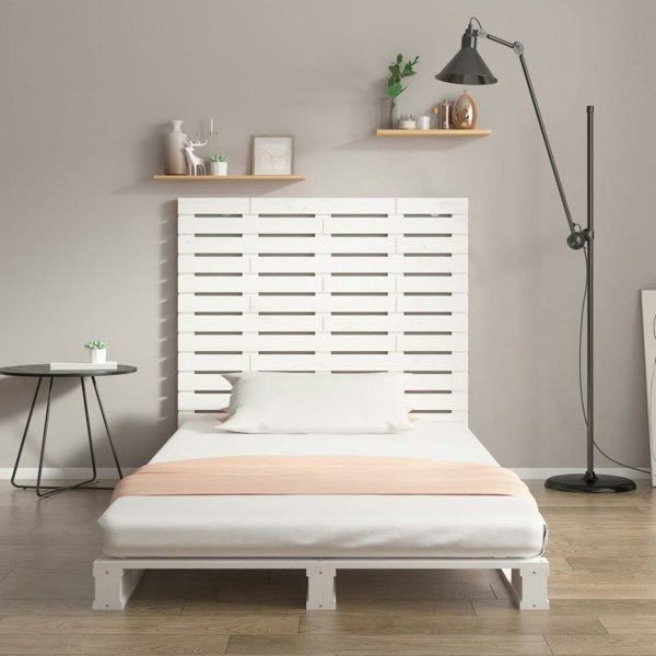 Berkfield Wall Headboard White 96x3x91.5 cm Solid Wood Pine