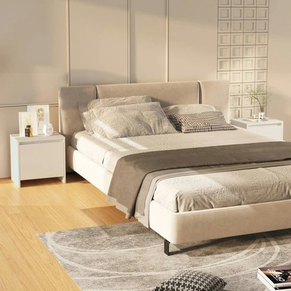 Berkfield Bedside Cabinets 2 pcs White 45x34x44.5 cm Engineered Wood