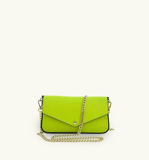 Apatchy London The Munro Leather Shoulder Bag - Lime Green