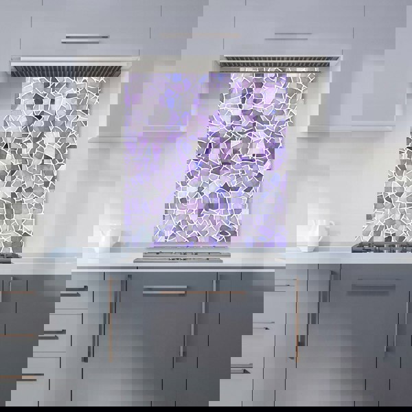 Warren Reed - Designer Purple and White Mosaic Design Kitchen Splashback