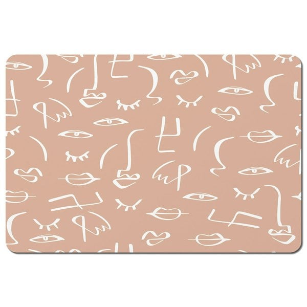 Benjamin Tate Design line drawing abstract faces (Placemat)