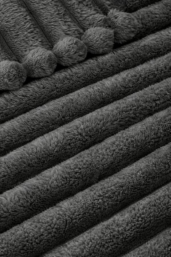 Dyzi Supersoft Ribbed Fleece Throw Blanket for Couch & Bed – Cozy Jacquard Home Blanket