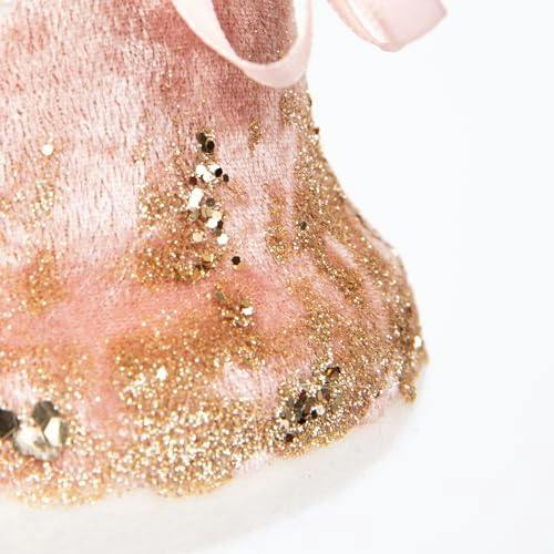 10cm Pink Bell Hanging Christmas Decoration for Tree, Wreath or Garland image 6