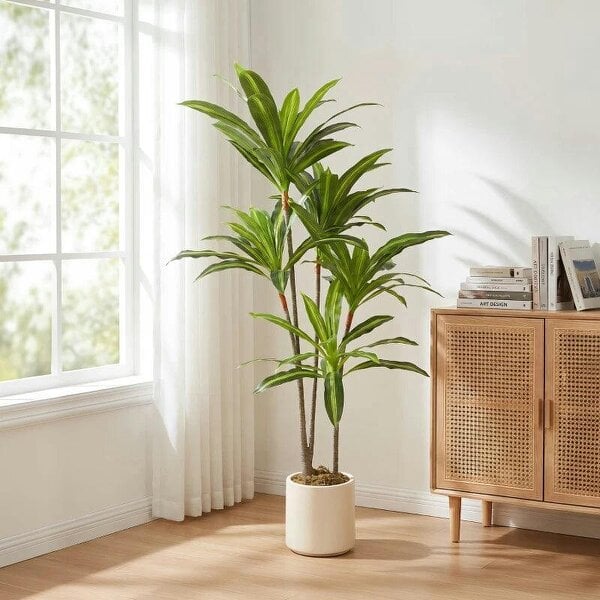 150cm Lifelike Fake Tree, Artificial Dracaena Tree with Bendable Trunks, Green - Green