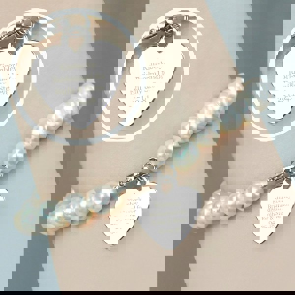 Personalised Memento Company Personalised White Freshwater Pearl Message Bracelet