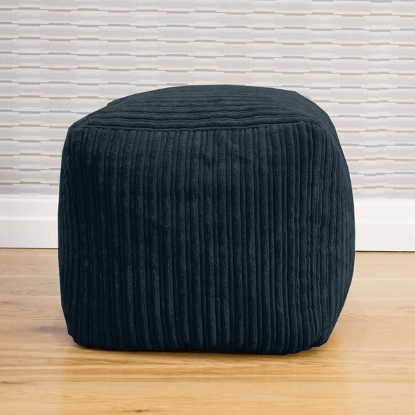 rucomfy Indoor Jumbo Cord Bean Bag Footstool - Cube Pouffe