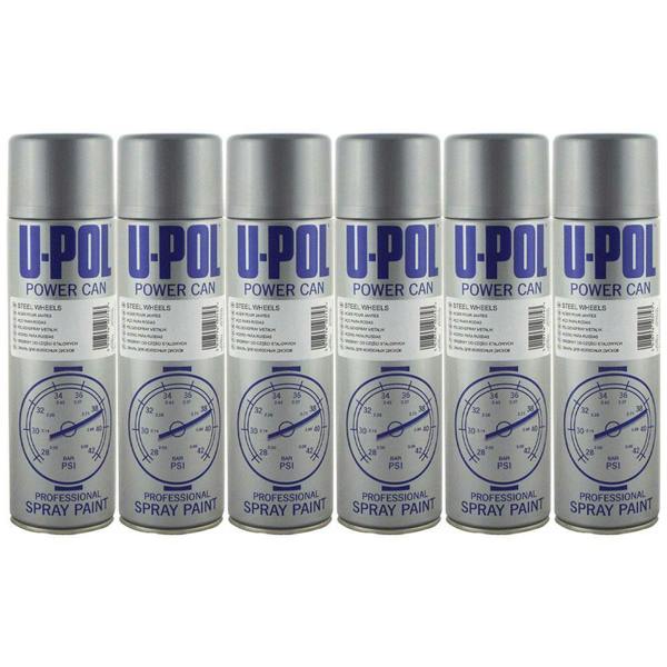 U-POL 6X Upol Power Can Steel Wheels Spray Paint 500ml