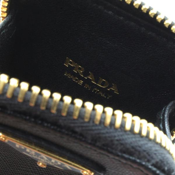 Prada Saffiano leather mini pouch in black