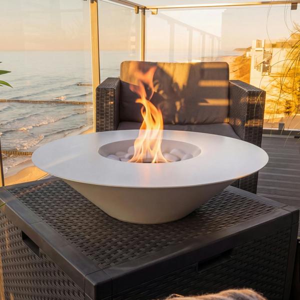 BIOFireplacesGMT Freestanding Bio Fireplace Universe White Matt Ventless