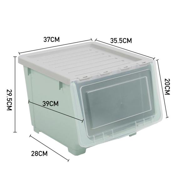 Living and Home Stackable Plastic Storage Box with Lid and Wheels