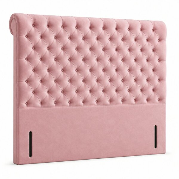 Great British Beds Sleigh Headboard - Pink Plush