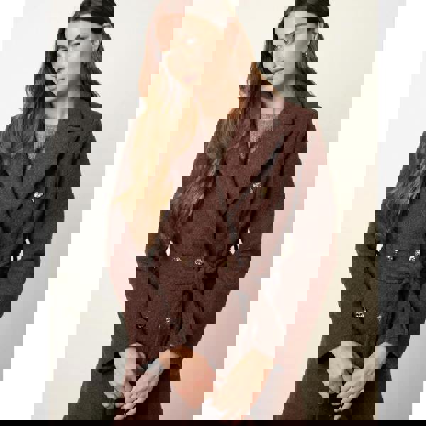 Blue Vanilla Belted Long Coat