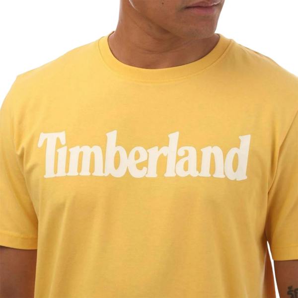 Timberland Mens Northwood Wordmark Cotton Crew Neck T-Shirt - Yellow - 