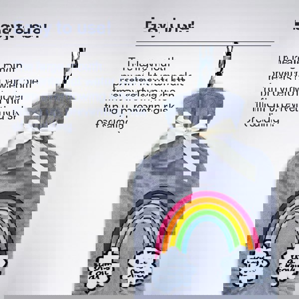 ChilliPak Hot Water Bottle with Sherpa Fleece Cover - 2 Litre - Rainbow