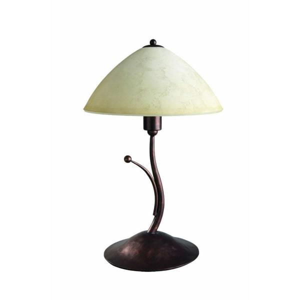 Eseo Philips Rameau Brown Brushed Metal Desk Lamp with Glass Shade