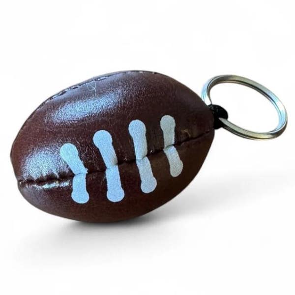 Rugby Ball Keyring - alternative angle