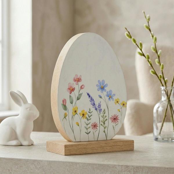 Garden Greatness Decorative Floral Print Egg Ornament