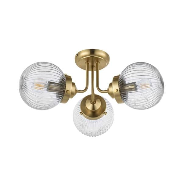 COSYLYTE Finley 3A Bathroom Ribbed Glass Ceiling Light