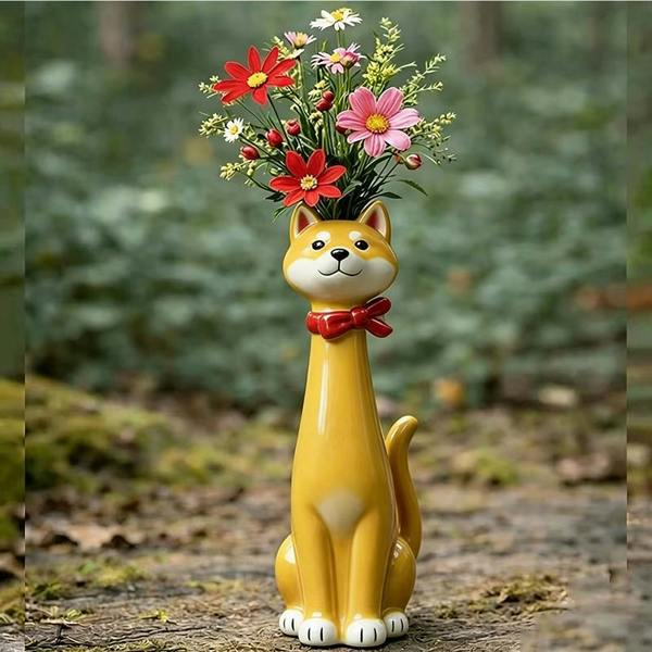 Leaper Cute Cat Dog Animal Shaped Decorative Flower Vase