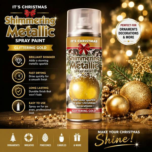 Rapide 2X - Rapide Christmas Metallic Gold 200ml Spray Paint