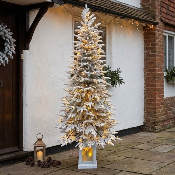 Garden Greatness 5ft Heritage Fir Pre-Lit Flocked Christmas Tree