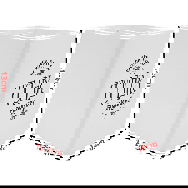 Maison des Cadeaux White Farmhouse Cutlery Caddy with Vintage Print