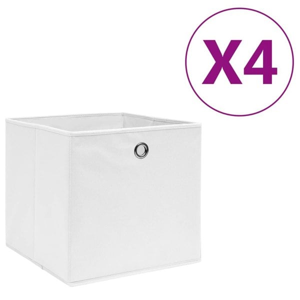 Berkfield Storage Boxes 4 pcs Non-woven Fabric 28x28x28 cm White