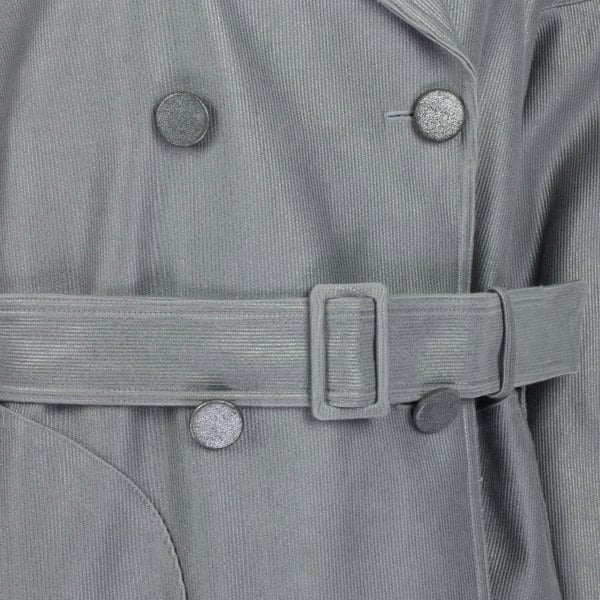 Alaia shimmering silvery grey trench coat in corduroy