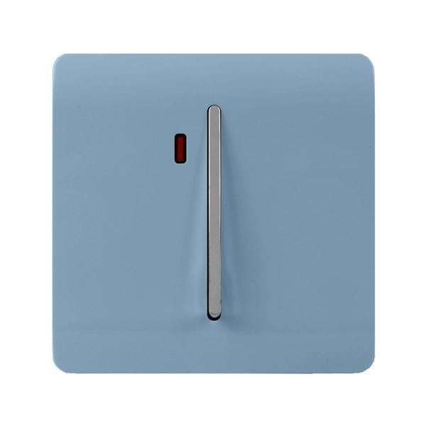Trendi Switch 1 Gang 45 Amp Cooker Switch with Neon in Sky Blue