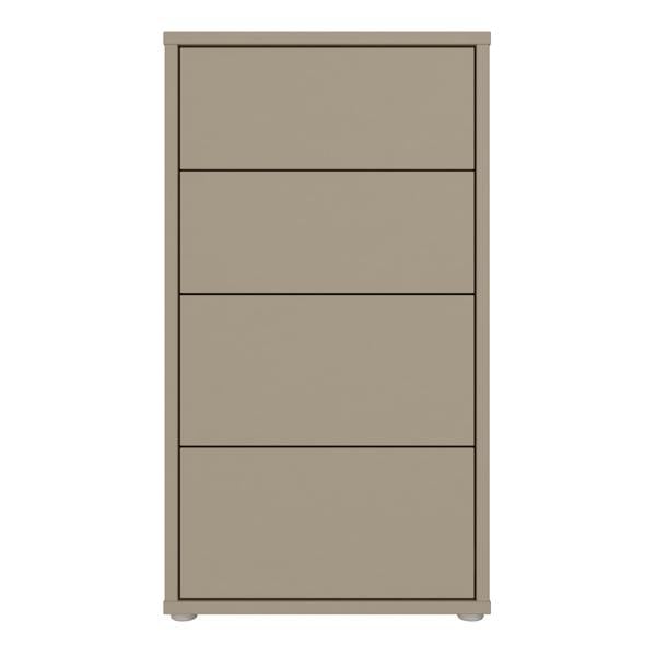 Alice Springs Tall 4 Drawer Chest with Push-to-Open Drawers in Taupe