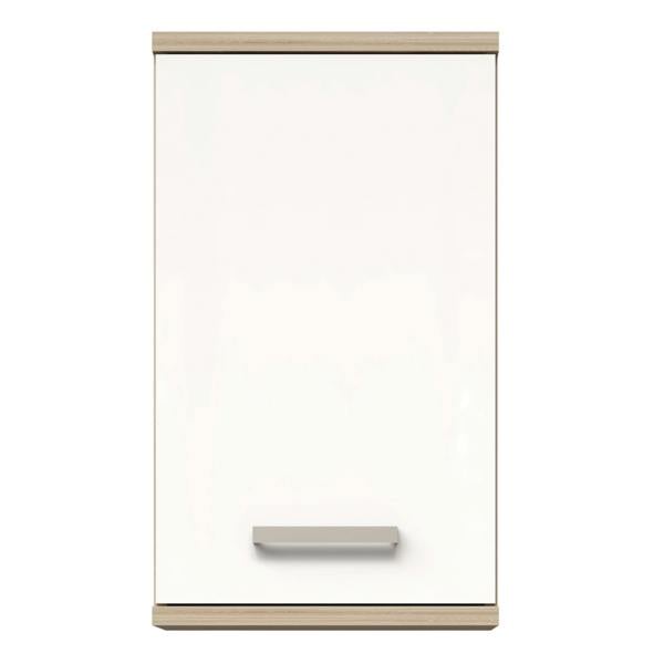 Furniture To Go Veris Small Hanging Cupboard with 1 Door in Sonoma Oak and White High Gloss