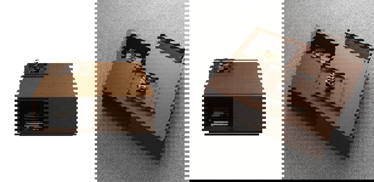 Rexana Coffee Table With Drawer, Walnut-Ritconcept-Rit Concept