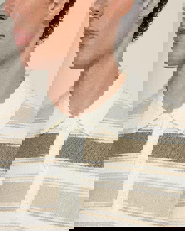 Larsson & Co Osterby - Stripe Knitted Long Sleeve Polo Shirt