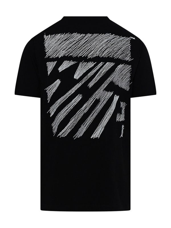 Off-white Scribble Diag Slim Tee Black
