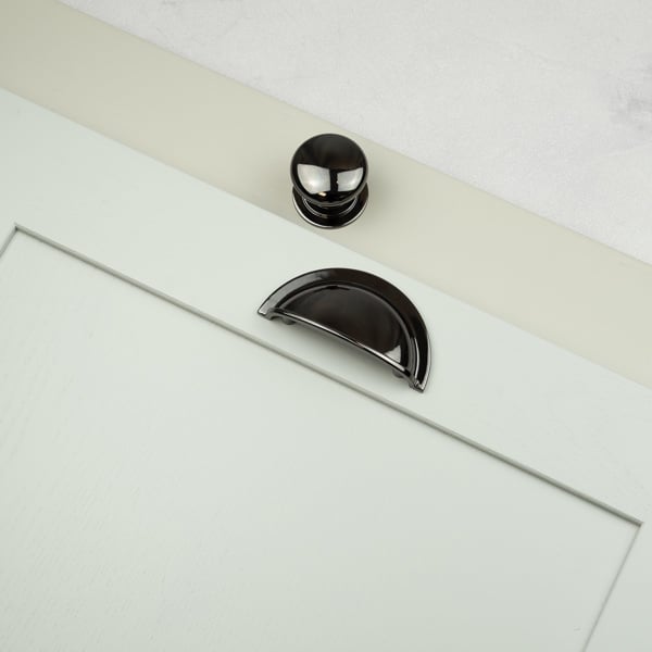 Handle & Home Black Nickel Knob and Cup Handle