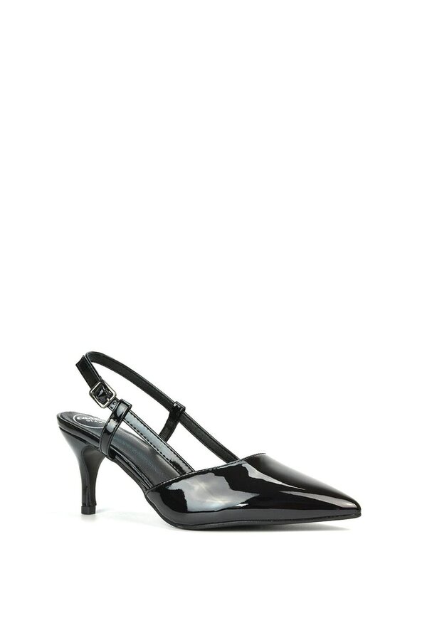 XY LONDON Mid Heel Stilettos Pointed Toe Slingback Court Shoes