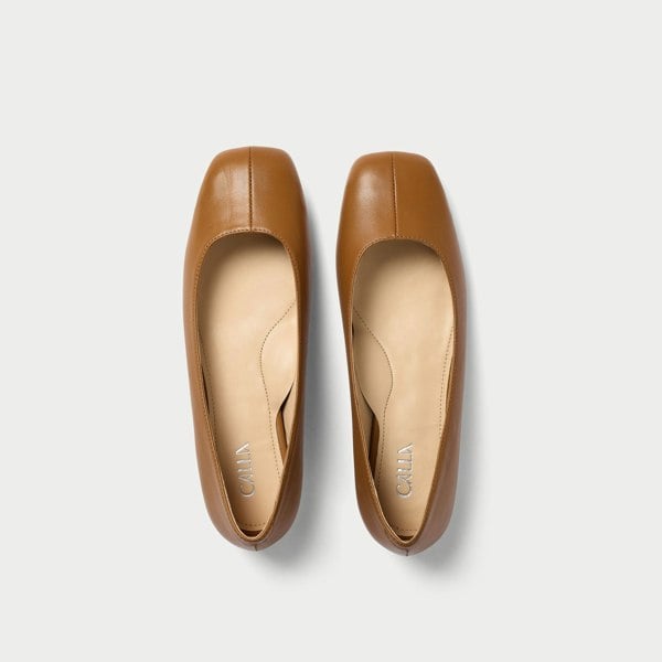 Calla Lucinda Flat Shoes for Bunions & Wide Feet - Tan Leather